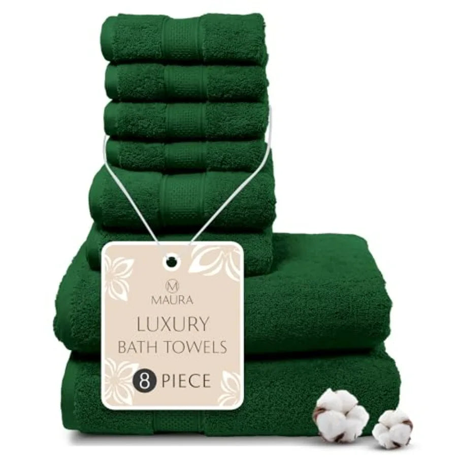 Turkish Cotton Bath Towel Set Of 8 Premium Spa Quality