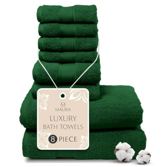 Turkish Cotton Bath Towel Set Of 8 Premium Spa Quality