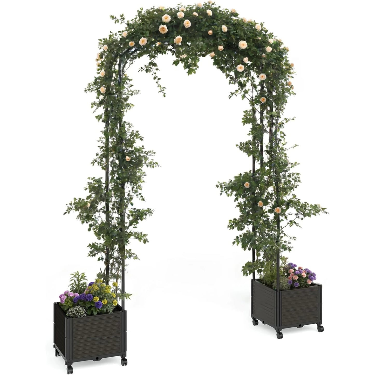 Raised Garden Bed With Trellis Arch And Durable Planter