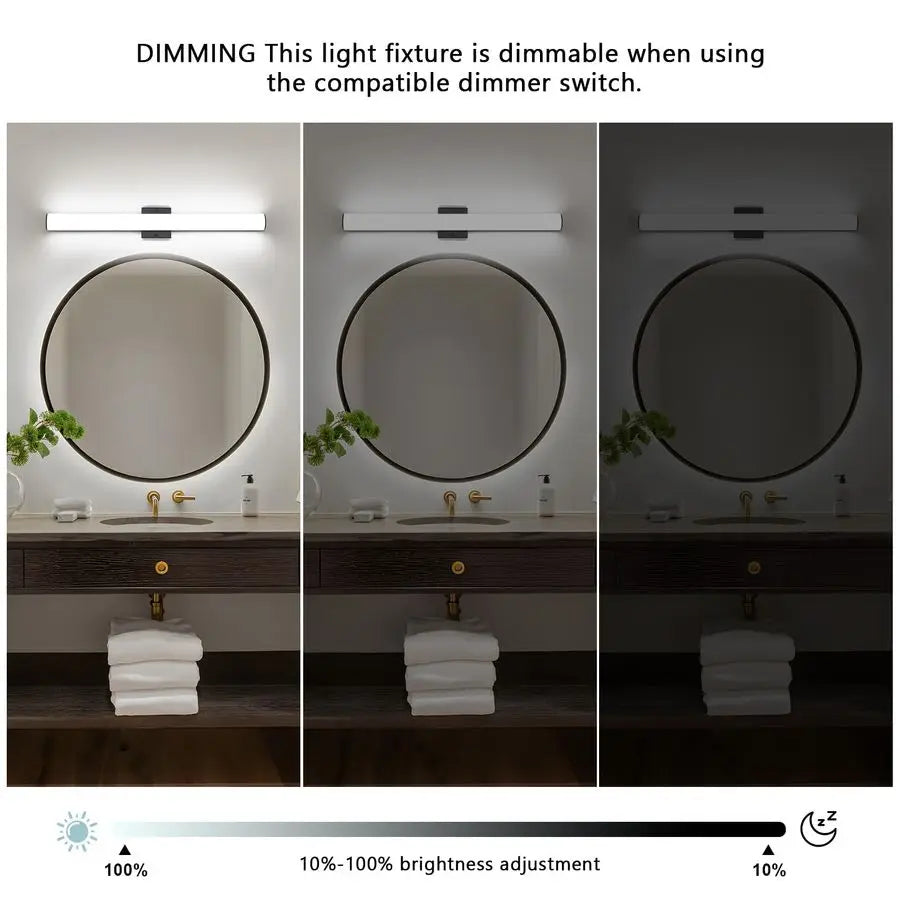 Bathroom Vanity Light Bar 24W Dimmable LED Wall Mount Fixture