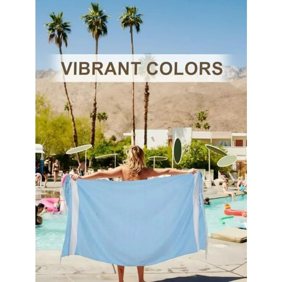 Turkish Beach Towel Set Quick Dry Cotton Blend for Pool