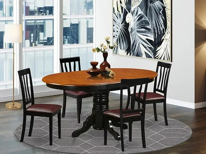 Oval Dining Room Set With Butterfly Leaves And Linen Chairs