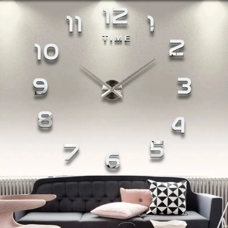 Modern Design Large Wall Clock Quartz DIY Kit Luminova Face