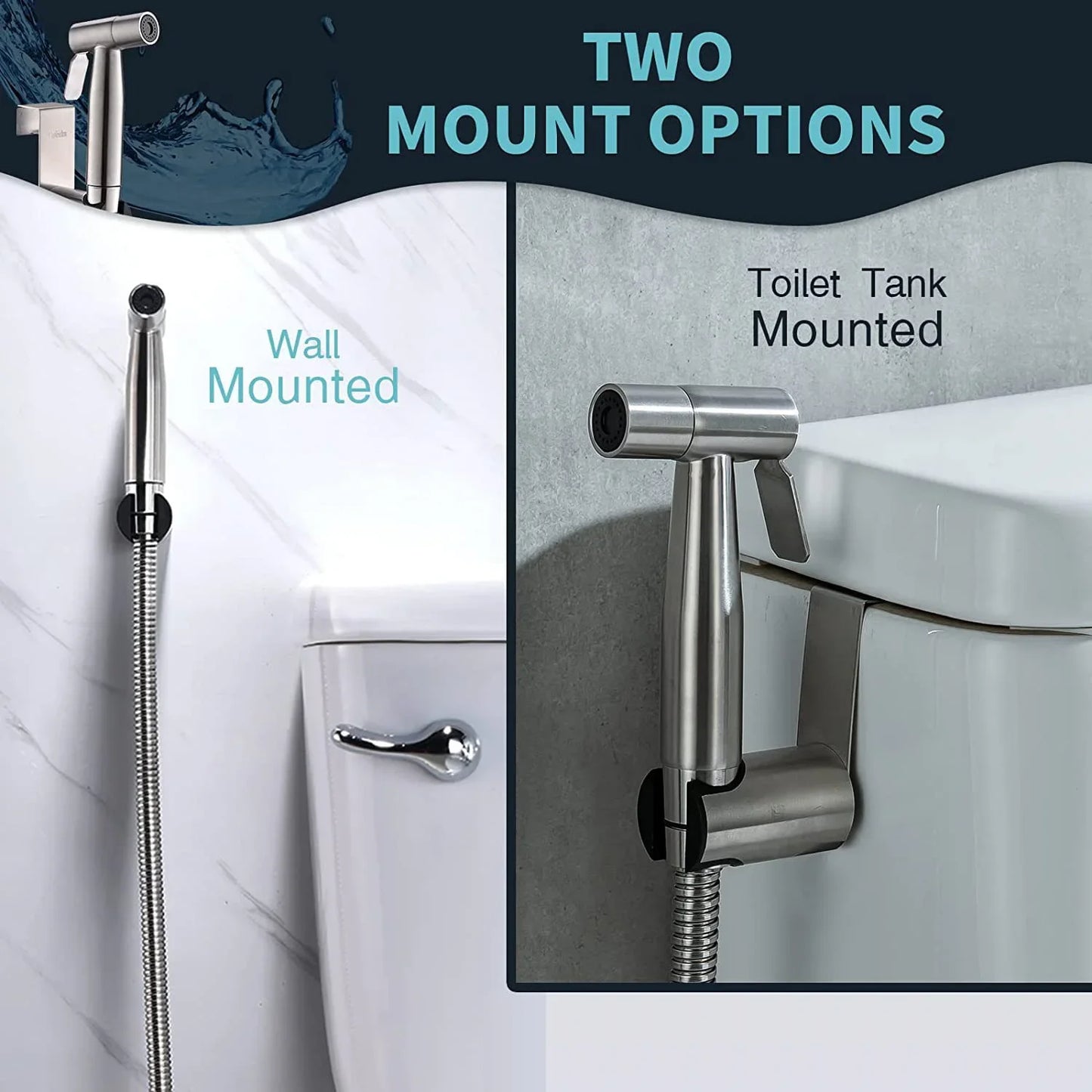 Handheld Toilet Bidet Sprayer Adjustable Water Pressure Kit