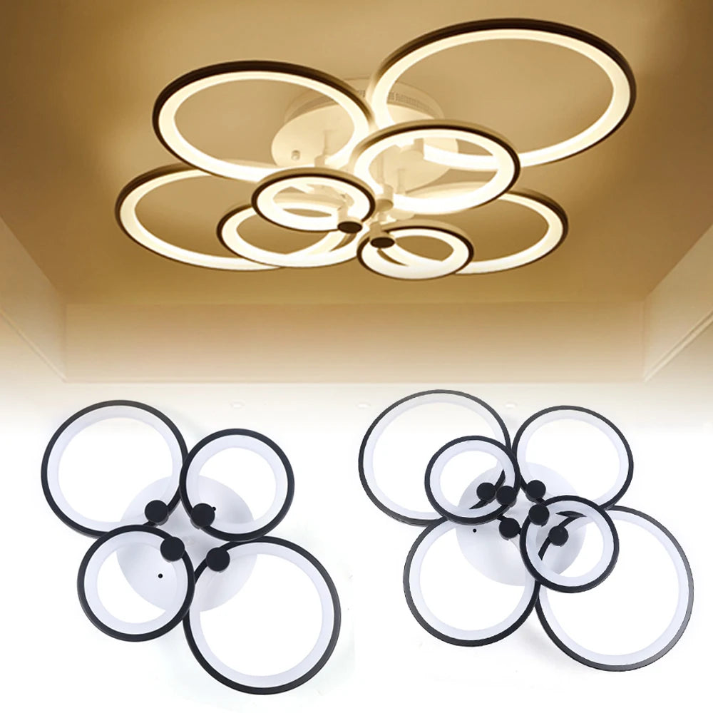 Acrylic LED Ceiling Light 4 6 8 Heads SteplessDimming FlushMount