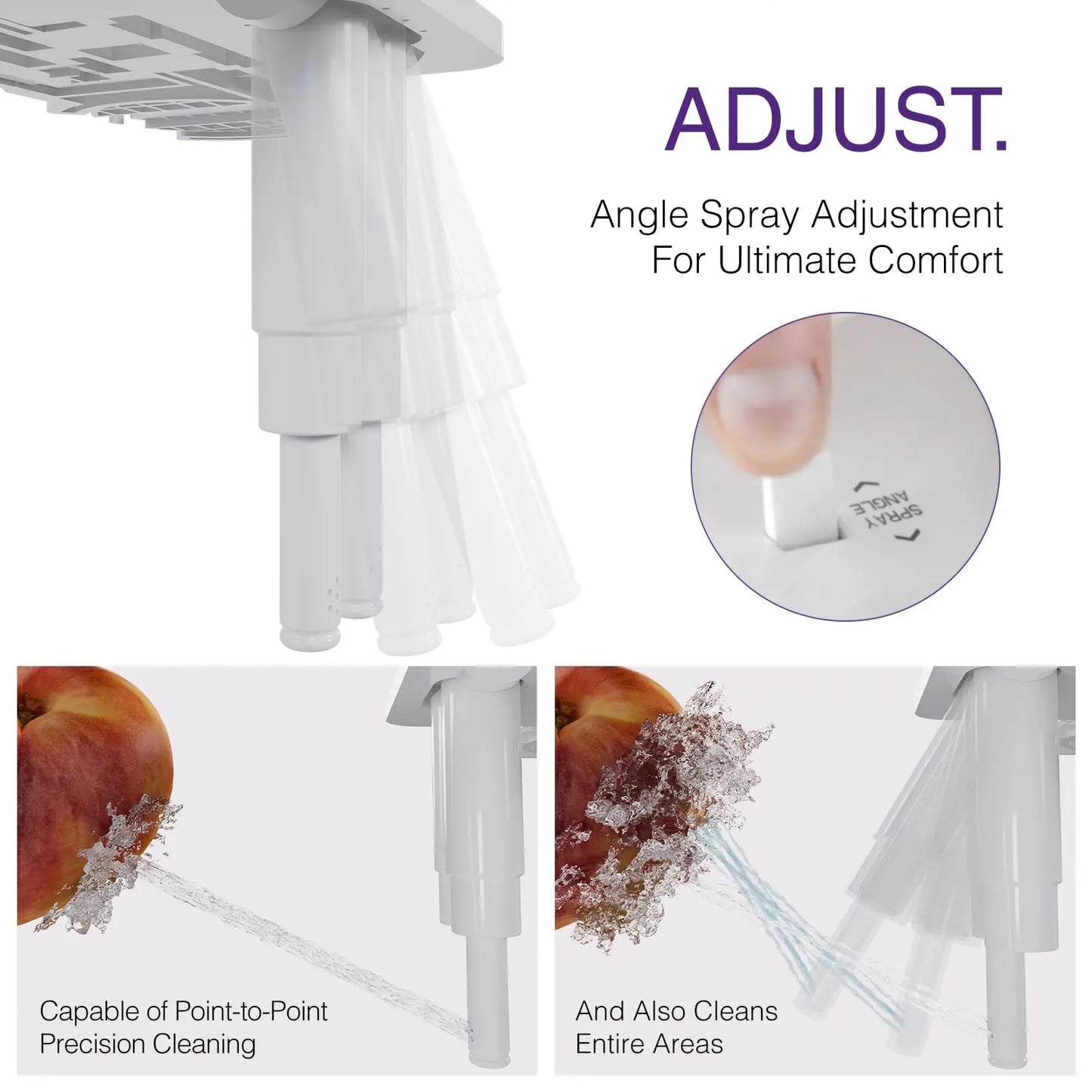 Wall Mounted Non Electric Ultra Slim Dual Nozzle Bidet Attachment