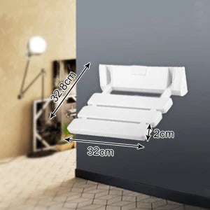 Wall Mounted Folding Shower Seat Non Slip White Bath Stool