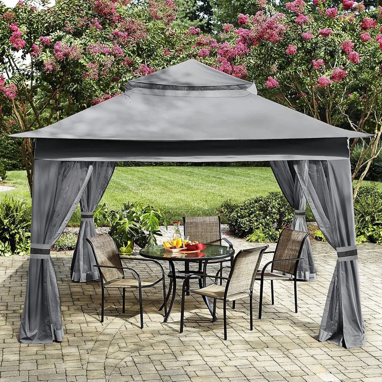 Pop Up Gazebo With Mesh Walls Outdoor Patio Canopy Shelter