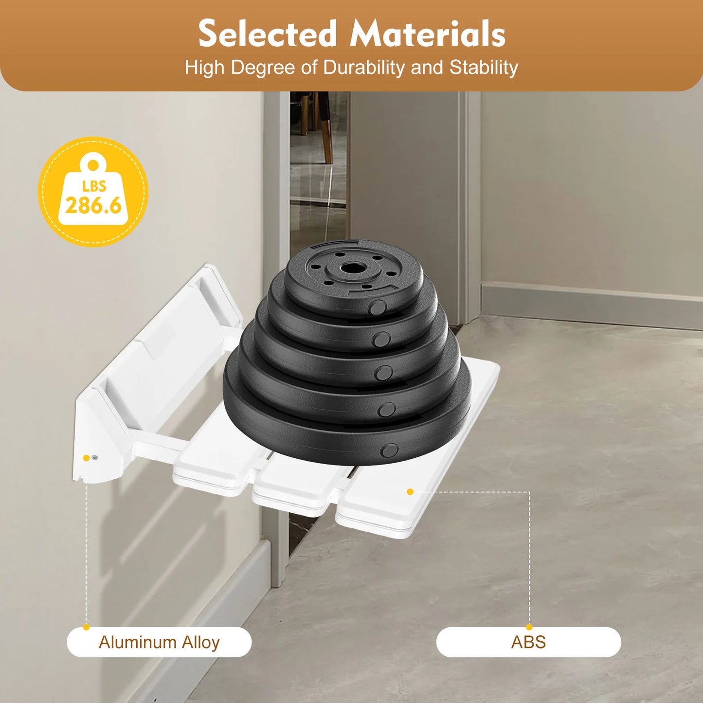 Wall Mounted Folding Shower Seat Non Slip White Bath Stool
