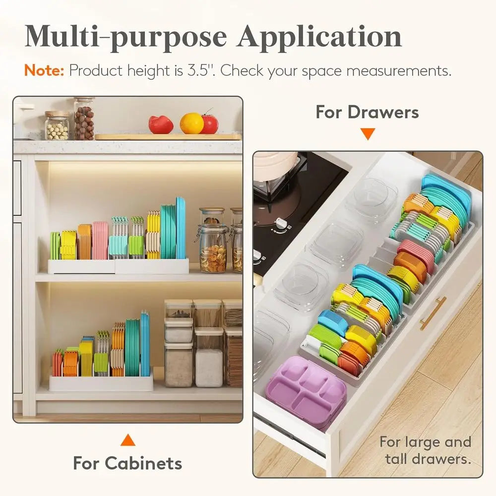 Kitchen Cabinet Organizer With 6 Adjustable Dividers And 7 Sections