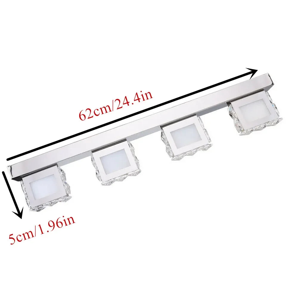 Bymaocar LED Bathroom Mirror Light Modern Crystal Wall Lamp
