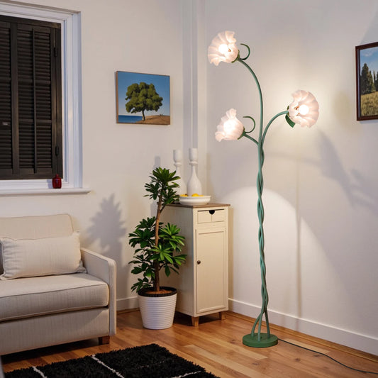 Three Head Flower Floor Lamp With Dimmable Color Modes
