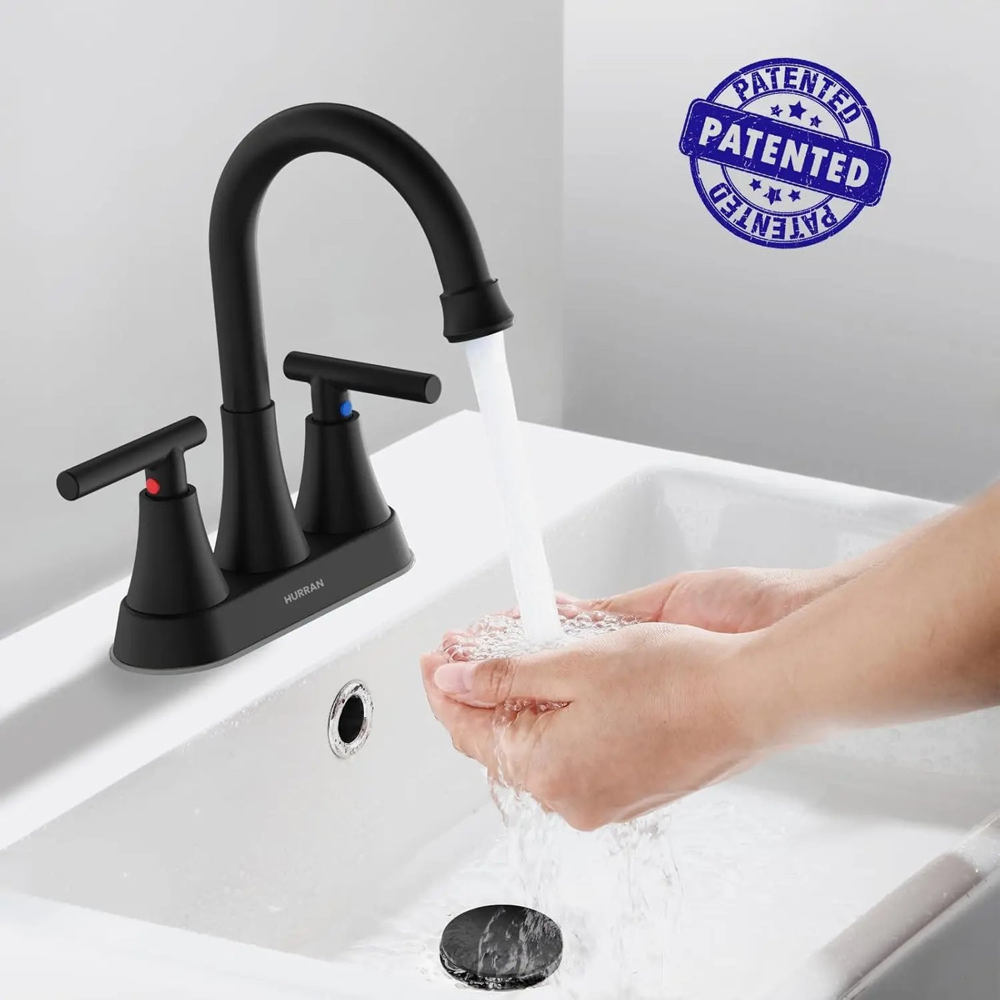 Three Hole Bathroom Faucet Pop Up Drain Lead Free Steel