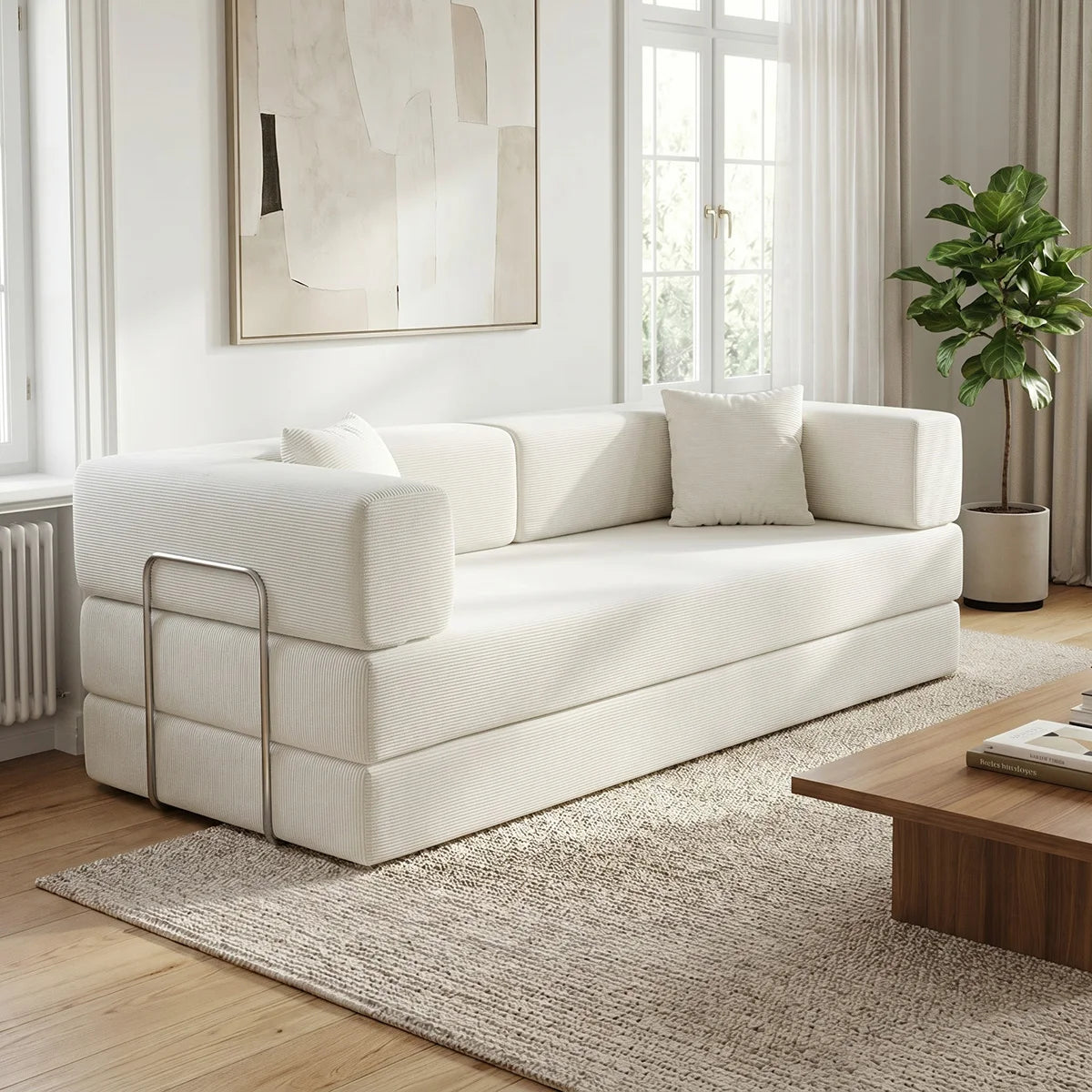 YQzyphyna Futon Sofa Bed 4In1 Convertible Loveseat