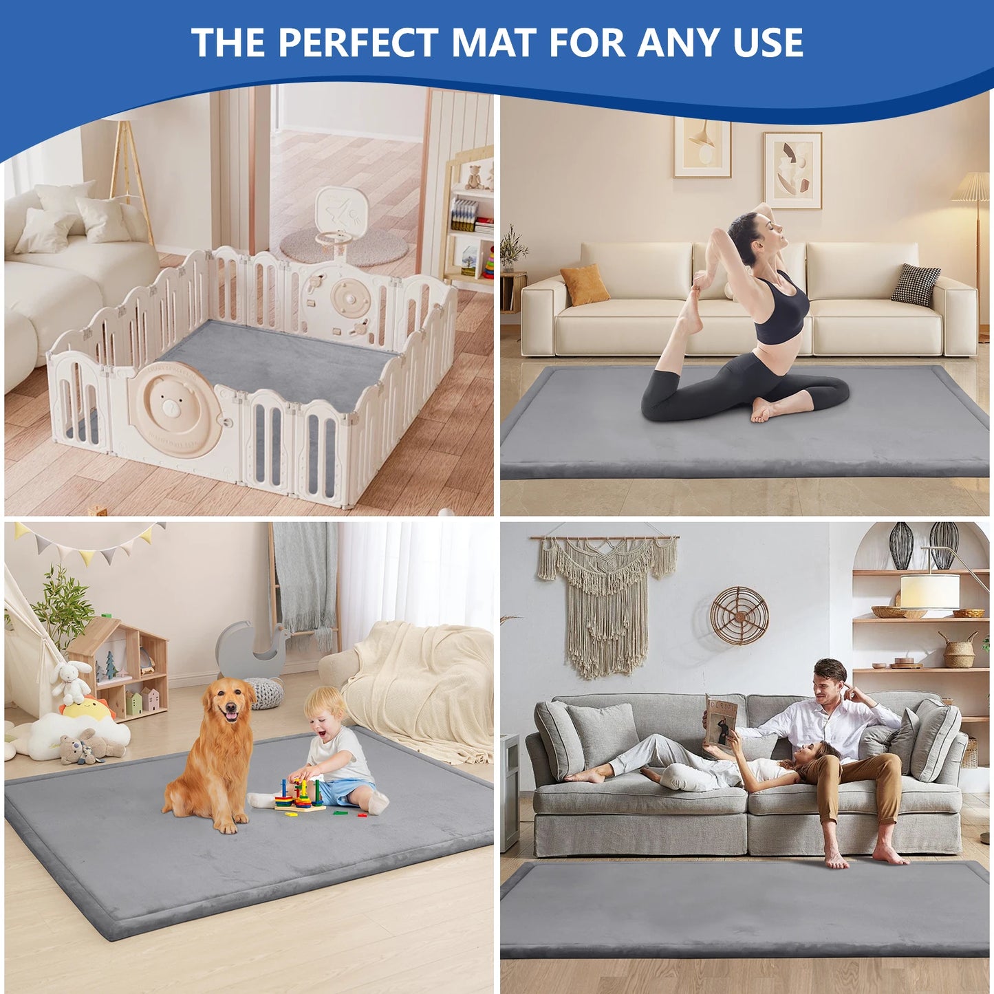 Huloo Sleep Non-Slip Tatami Baby Play Mat for Living Room
