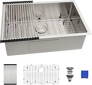 XMSJ Undermount 16 Gauge Stainless Steel Kitchen Sink