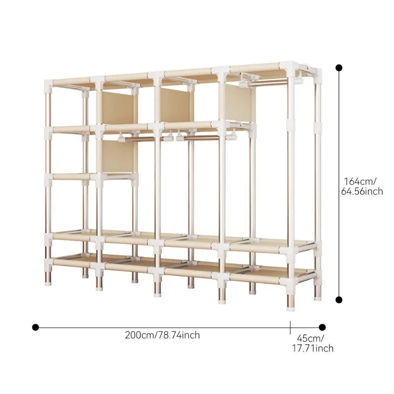 ArluKin Walk-In Closet With Drawers And Dust Cover