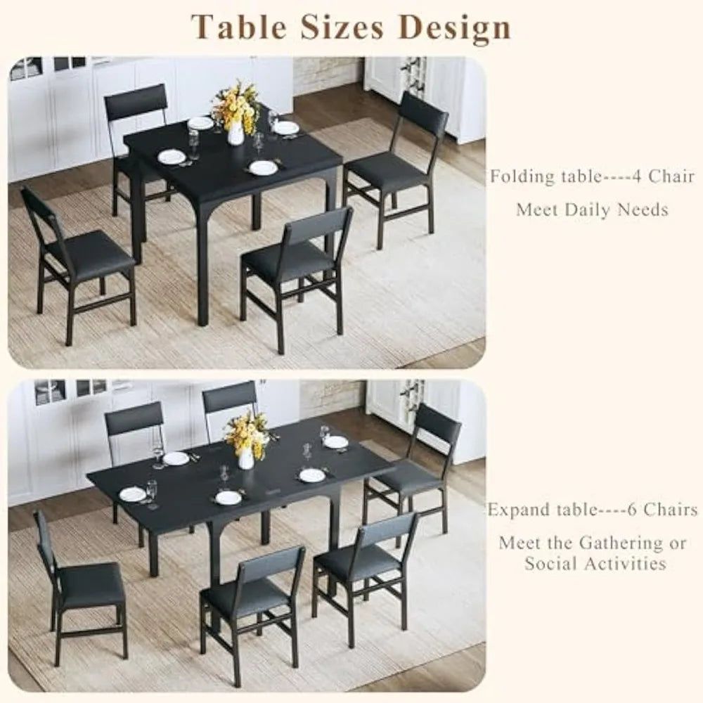 Guangbai 7 Piece Extendable Dining Table Set With Cushioned Chairs
