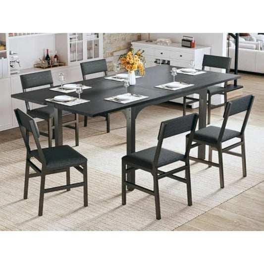 Guangbai 7 Piece Extendable Dining Table Set With Cushioned Chairs