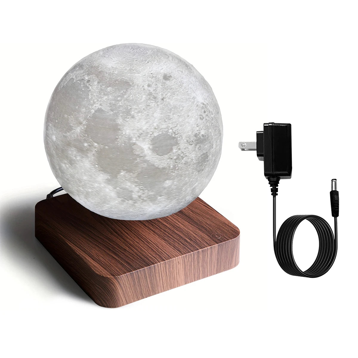 Mexllex Magnetic Moon Lamp With Wooden Base Led Night Light