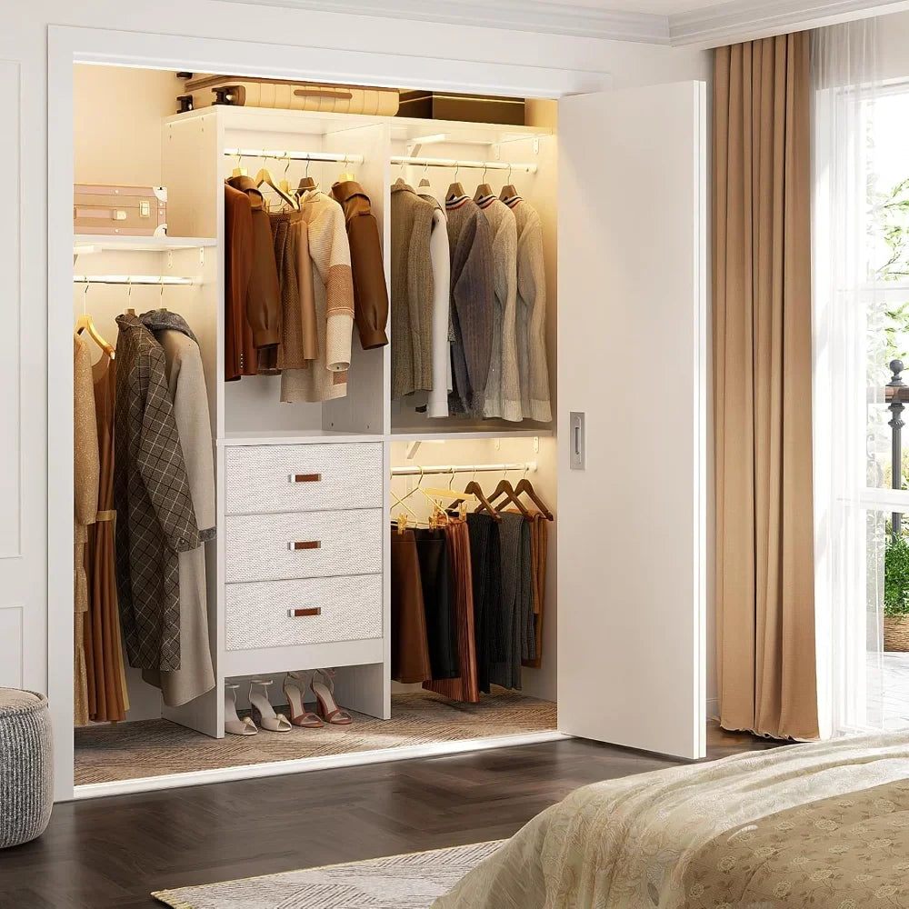 Walk In Closet Organization System With Adjustable Shelves