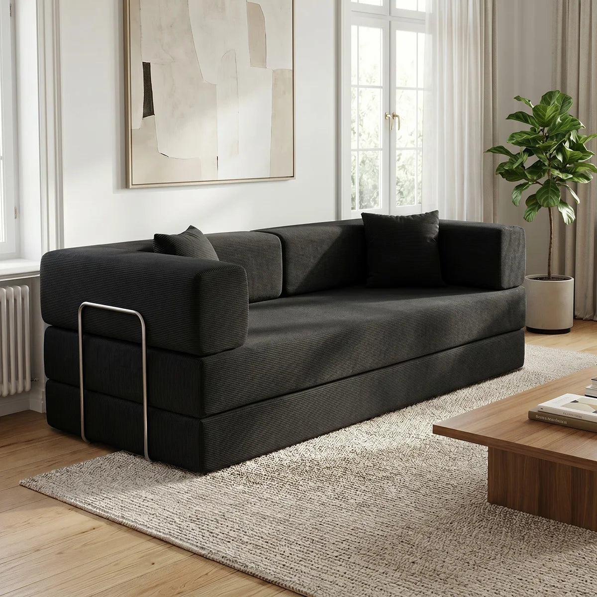 YQzyphyna Futon Sofa Bed 4In1 Convertible Loveseat