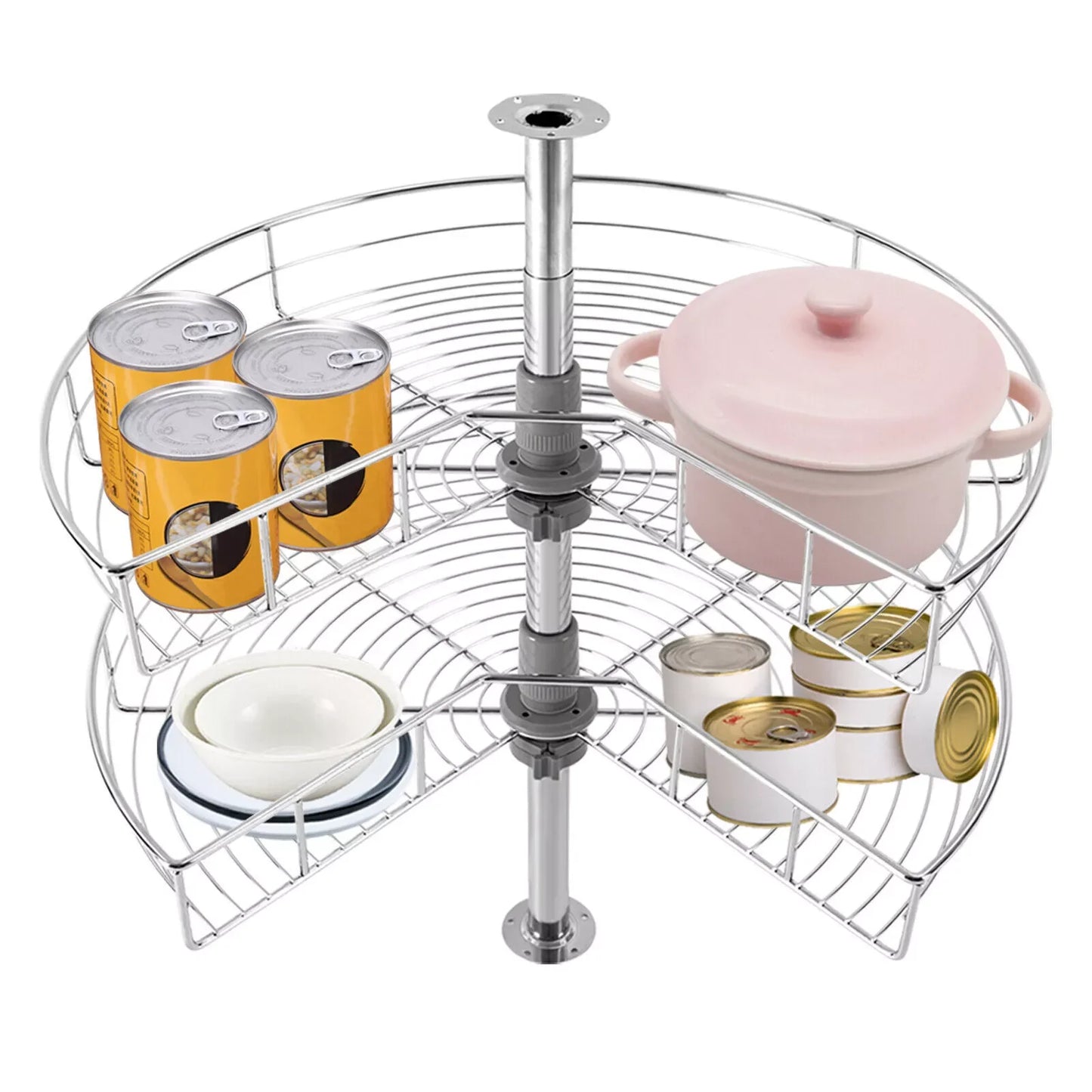 Iron Corner Cabinet Lazy Susan Organizer For Kitchen Base