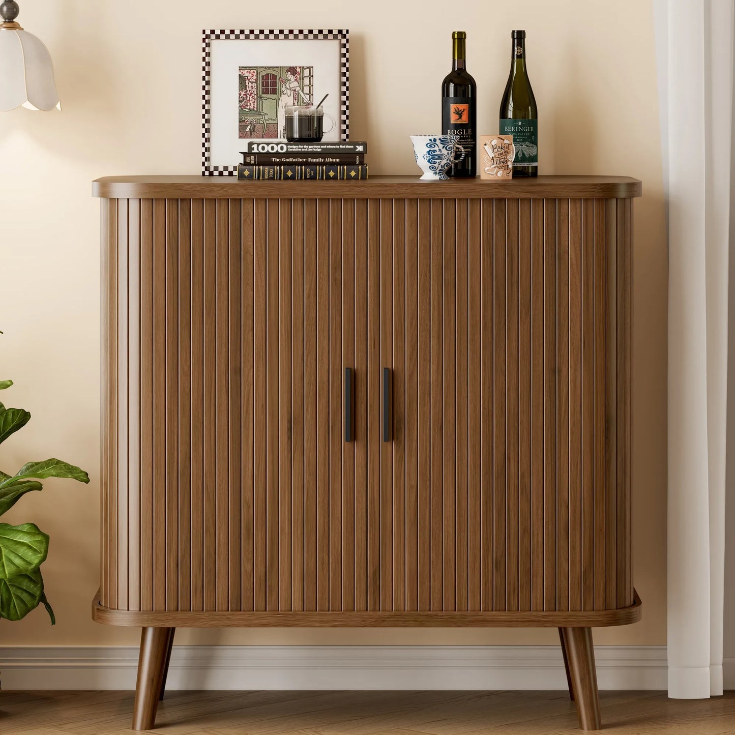 31.5" Sideboard Buffet Cabinet with Storage, Sliding Door & Adjustable Shelf, Modern Accent Coffee Bar Console Table for Kitchen, Entryway