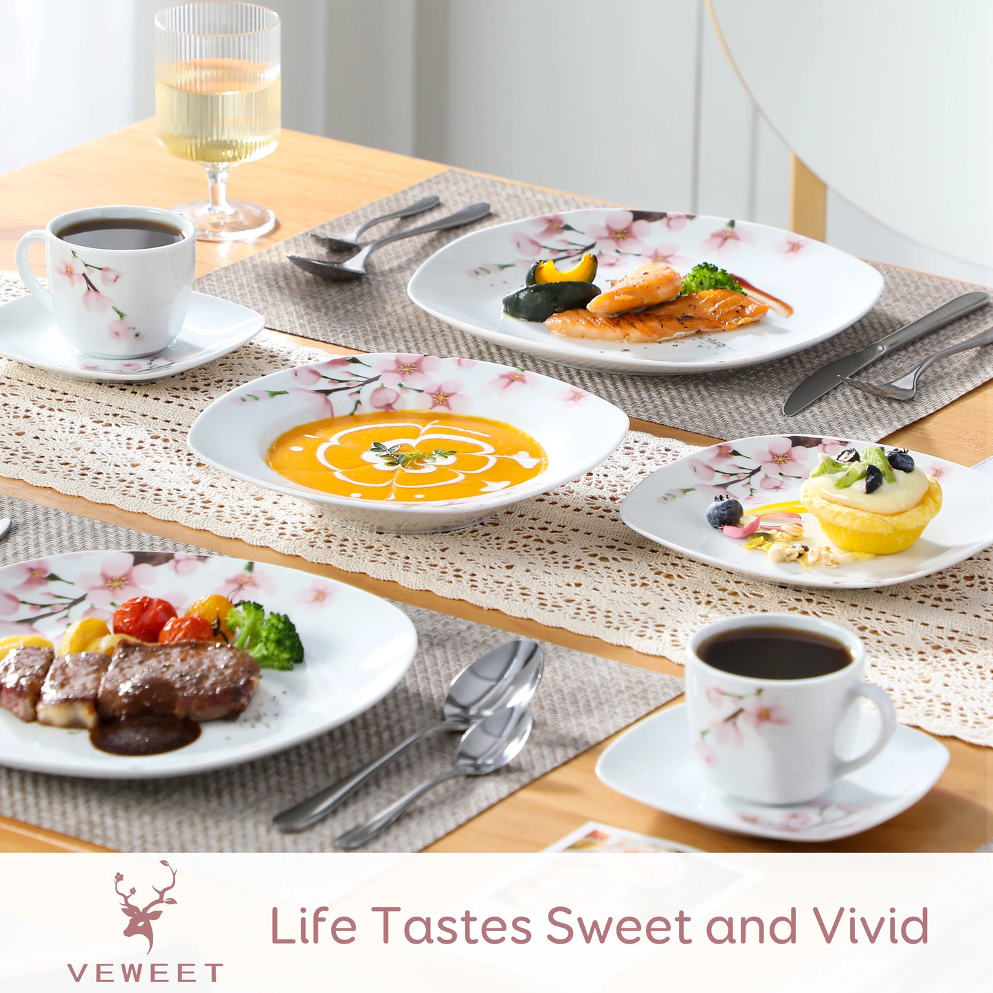 MALACASA 30-Piece Porcelain Dinnerware Set Service for 6