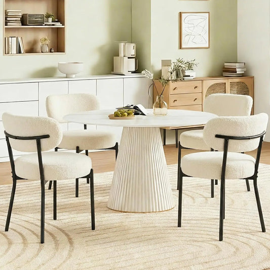 Mid Century Modern Dining Chairs Set 4 Upholstered Back