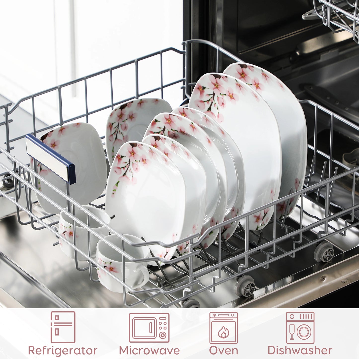 MALACASA 30-Piece Porcelain Dinnerware Set Service for 6