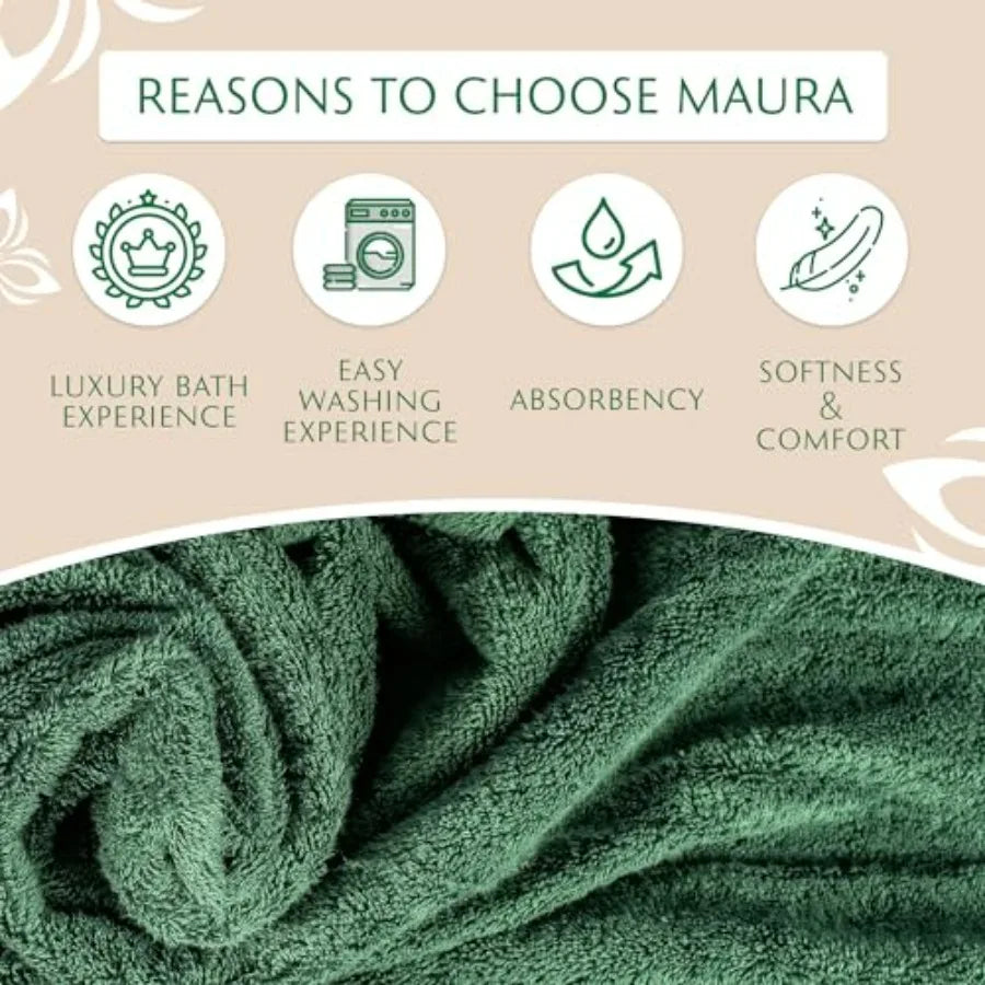 Turkish Cotton Bath Towel Set Of 8 Thick Plush Towels