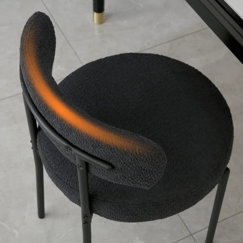 MOYU Boucle Dining Chairs Set of 4 Modern Upholstered
