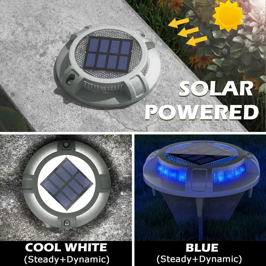Solar Driveway Lights 4 Modes 40 LEDs Waterproof Outdoor Pathway