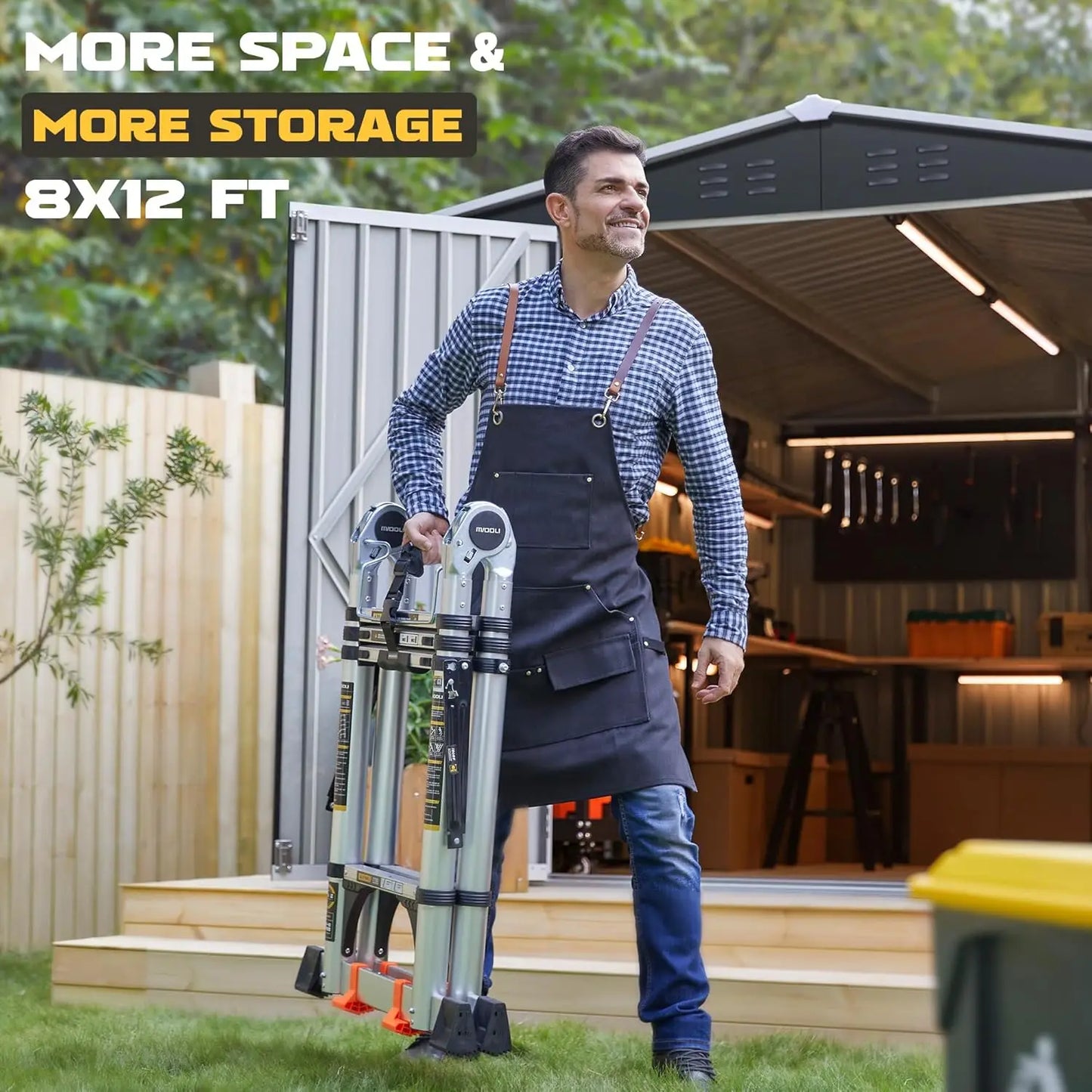Outdoor Waterproof Metal Storage Shed With Reinforced Frame