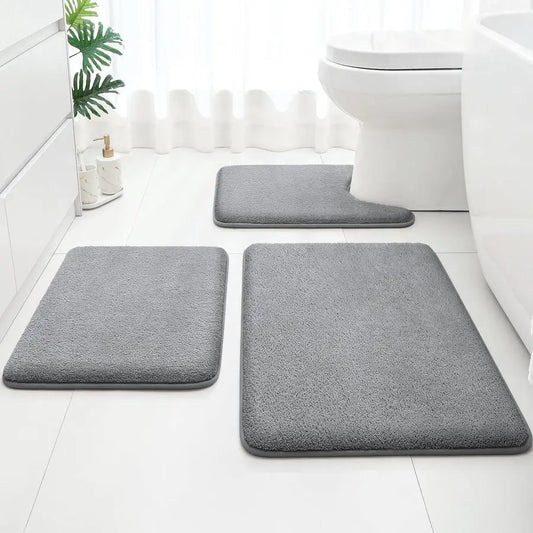 Upgraded 3-Piece Bath Rug Set With Thick Absorbent Memory Foam