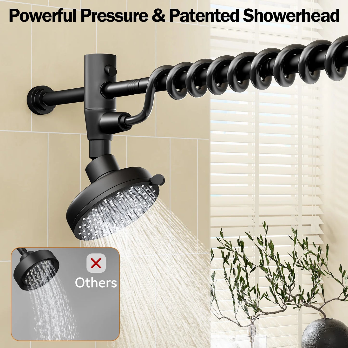 Dual Shower Head For Couples With Adjustable Slider High Pressure