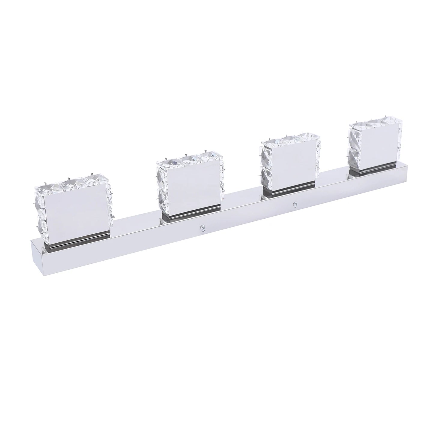 Bymaocar 4-Head Crystal Mirror Light LED Wall Sconce