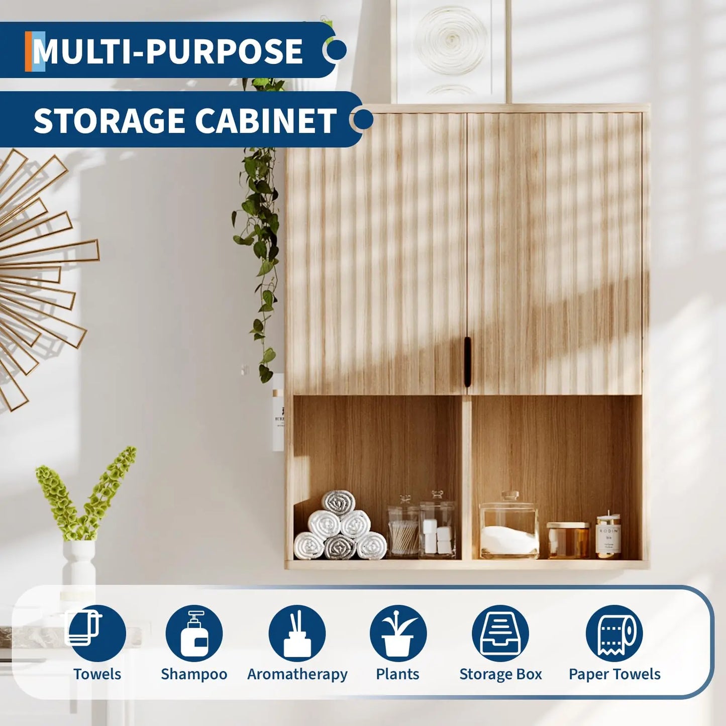 HiMISS Fluted Wall Mount Medicine Cabinet With Adjustable Shelves