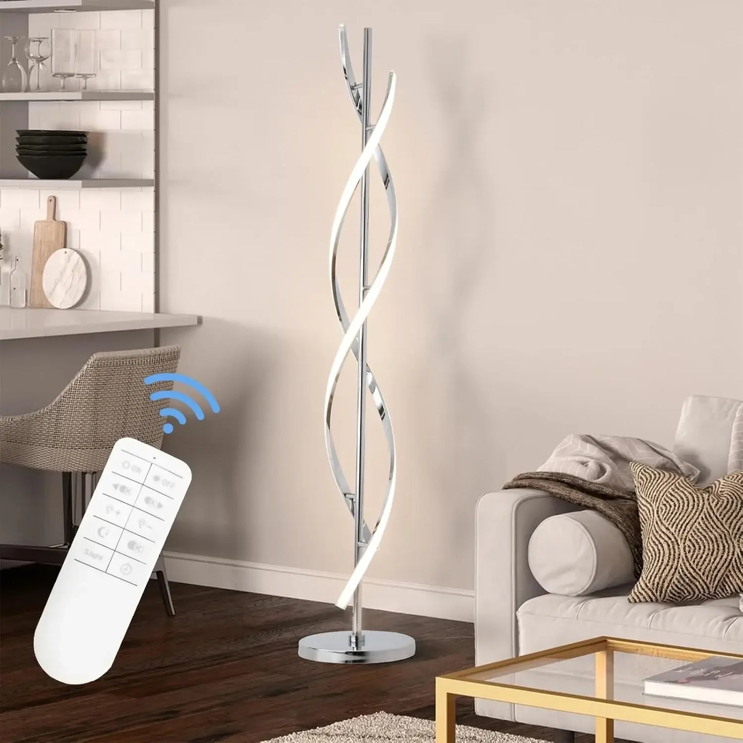 Adisun 40W LED Modern Floor Lamp With Remote Control