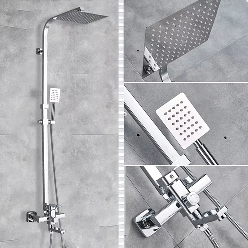 Shinesia Black Luxury Wall Mounted Shower Faucet Set With Swivel