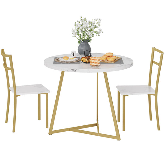 HiMISS Round Dining Table With Chairs Set For Small Space