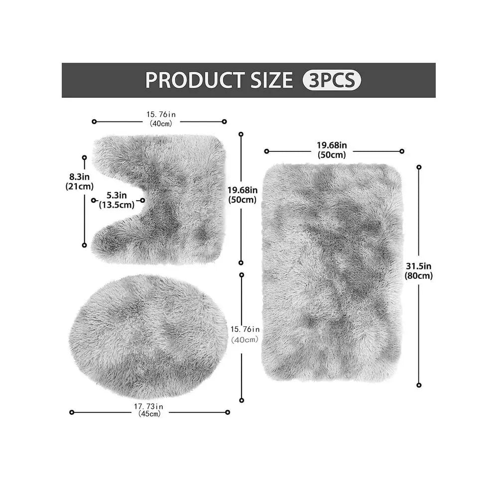 Tie Dye Bath Mat Set Non Slip Polyester Bathroom Rug