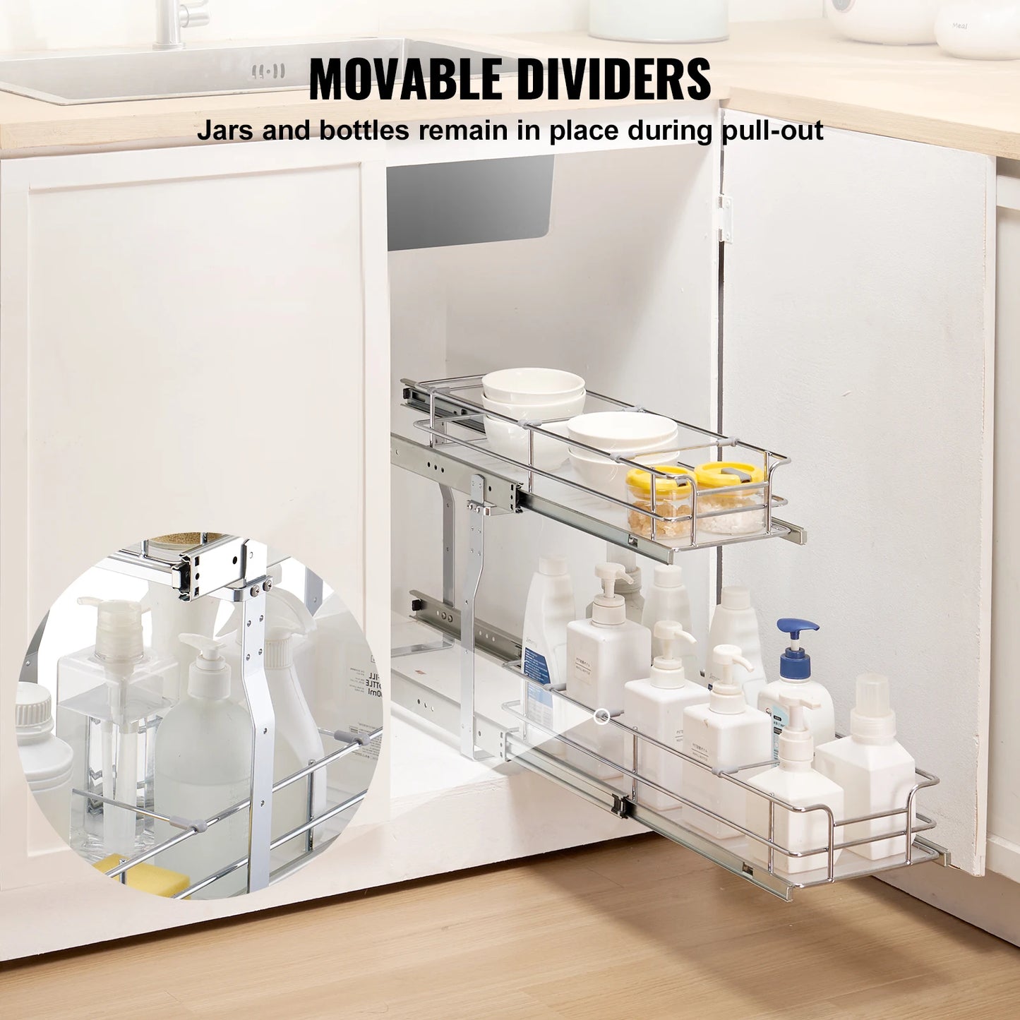 SucceBuy Pull Out Cabinet Organizer Heavy Duty Slide Out Pantry
