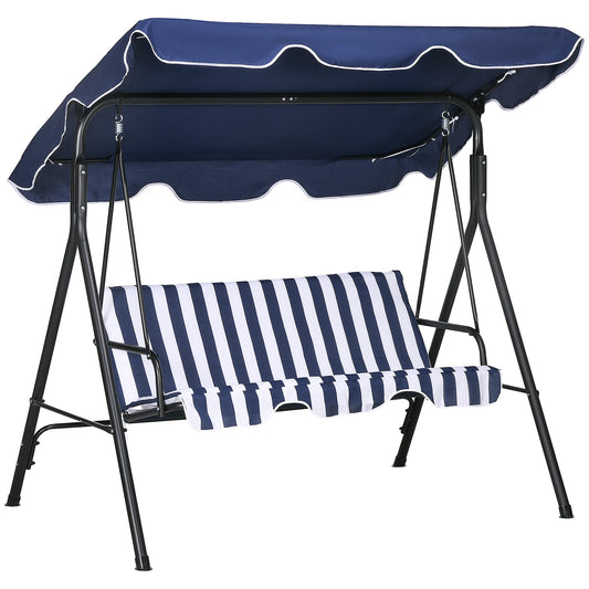 Outsunny Three Seater Porch Swing Bench With Canopy Outdoor Chair