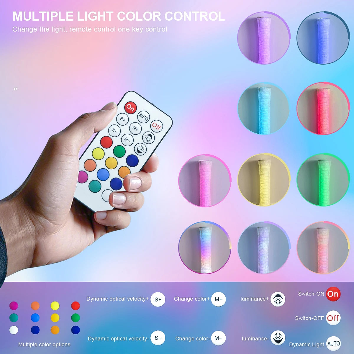 Paper RGB LED Floor Lamp With Remote Control Living Room
