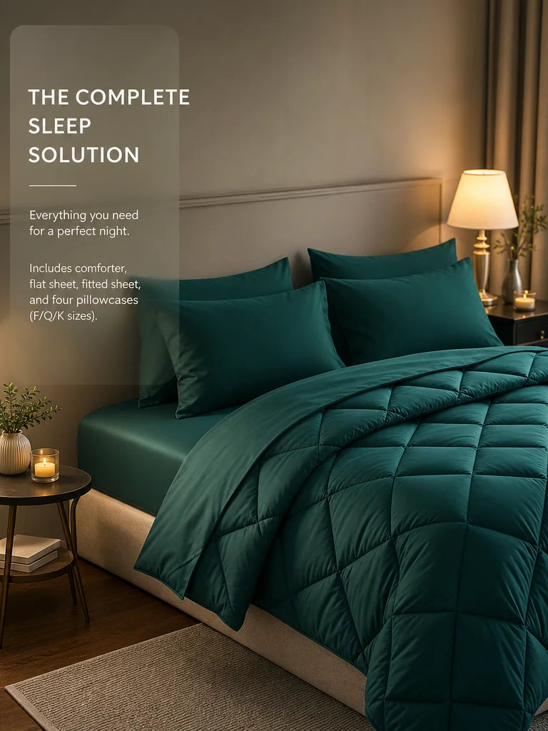 EasYum Seven Piece Bedding Set With Comforter Sheets And Pillowcases