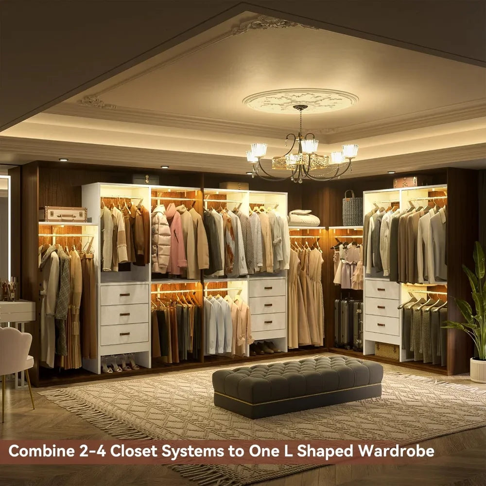 Walk In Closet Organization System With Adjustable Shelves