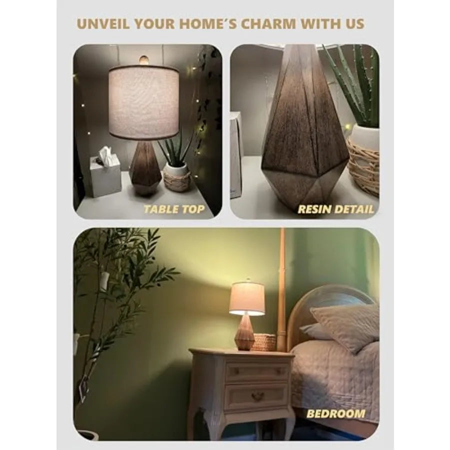 Retro Farmhouse Table Lamps Set Of Two For Living Room And Bedroom