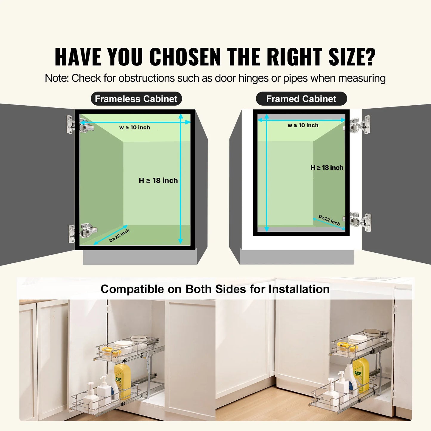 SucceBuy Pull Out Cabinet Organizer Heavy Duty Slide Out Pantry